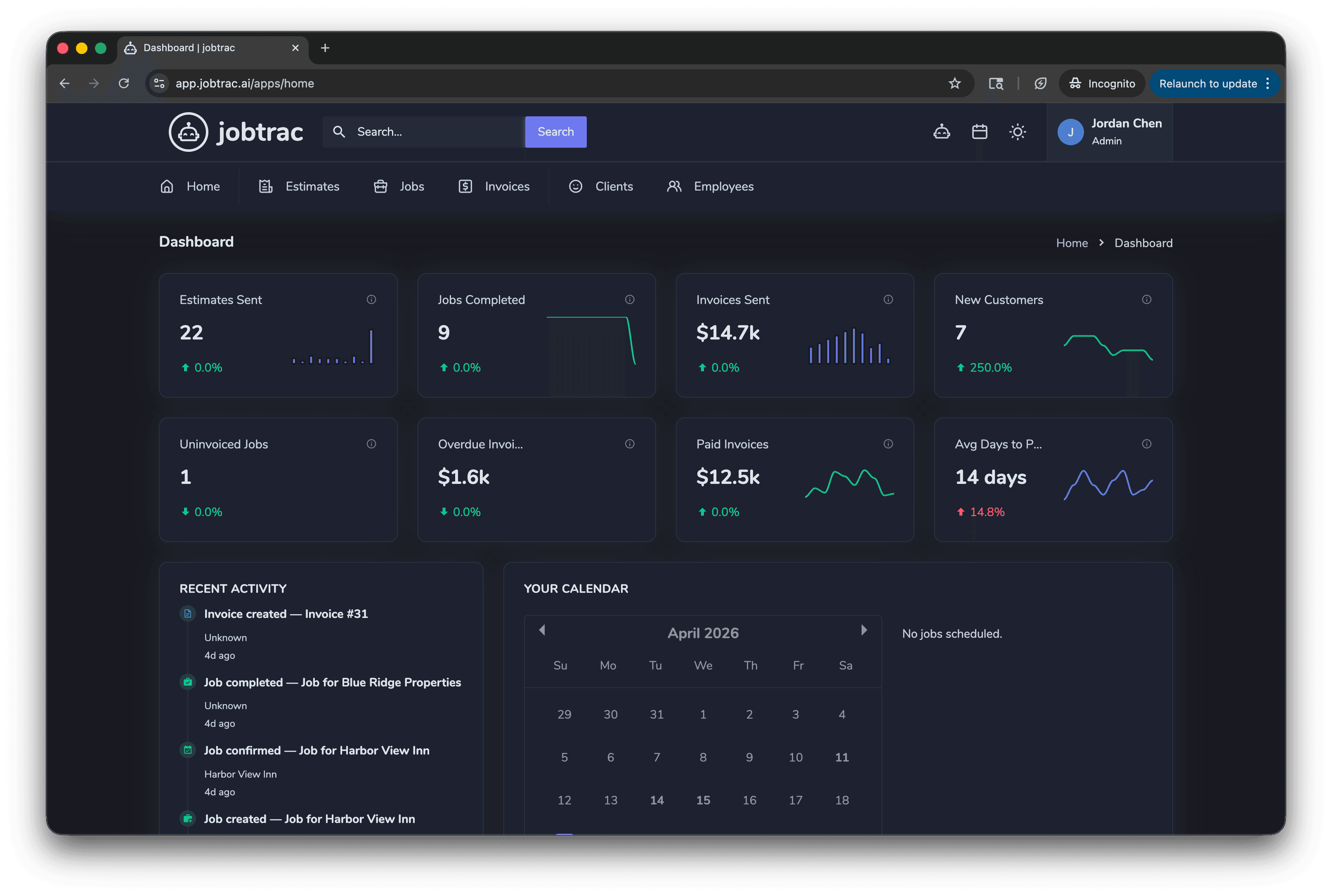 JobTrac web app