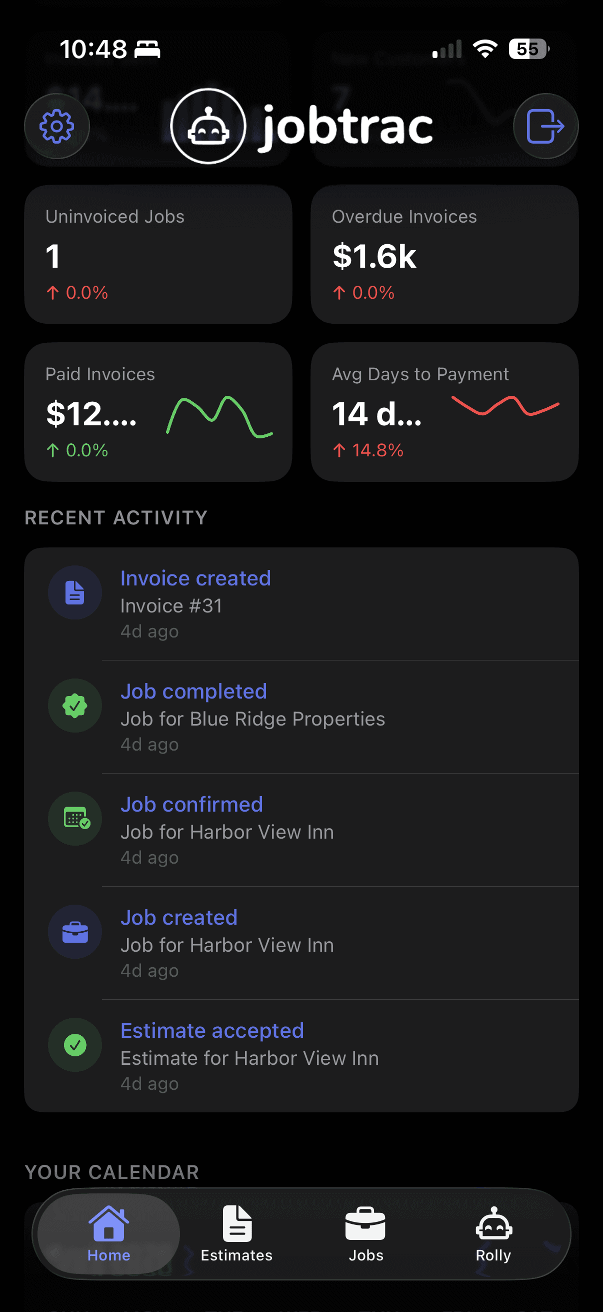 Real numbers in the JobTrac app