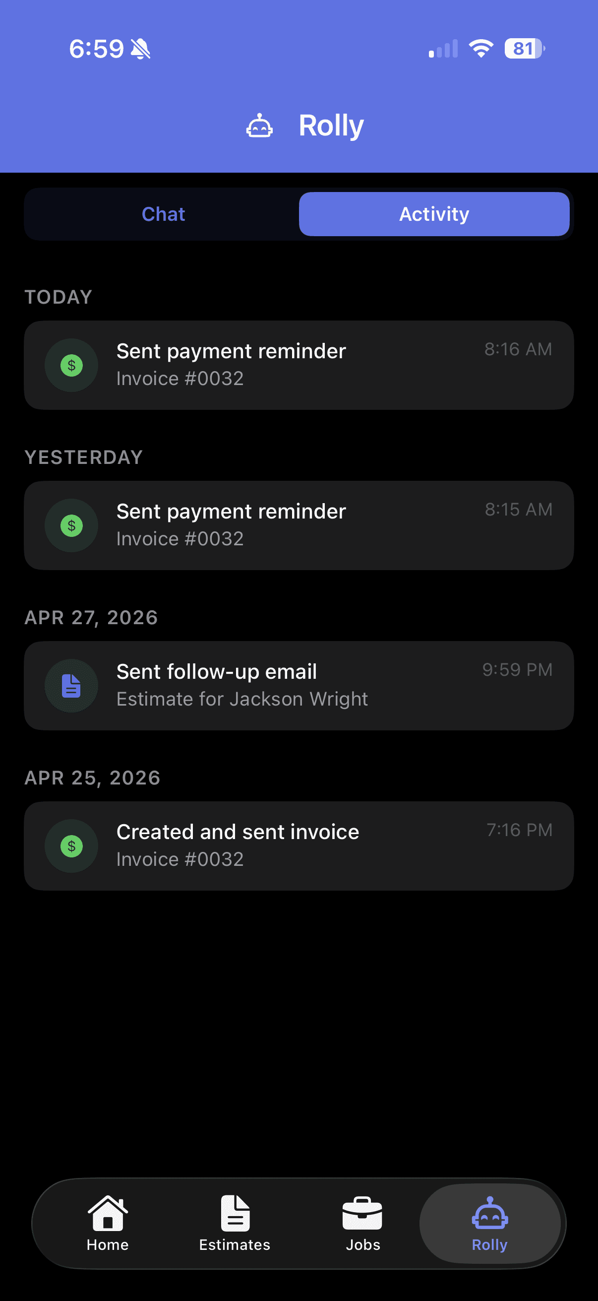 Rolly AI assistant